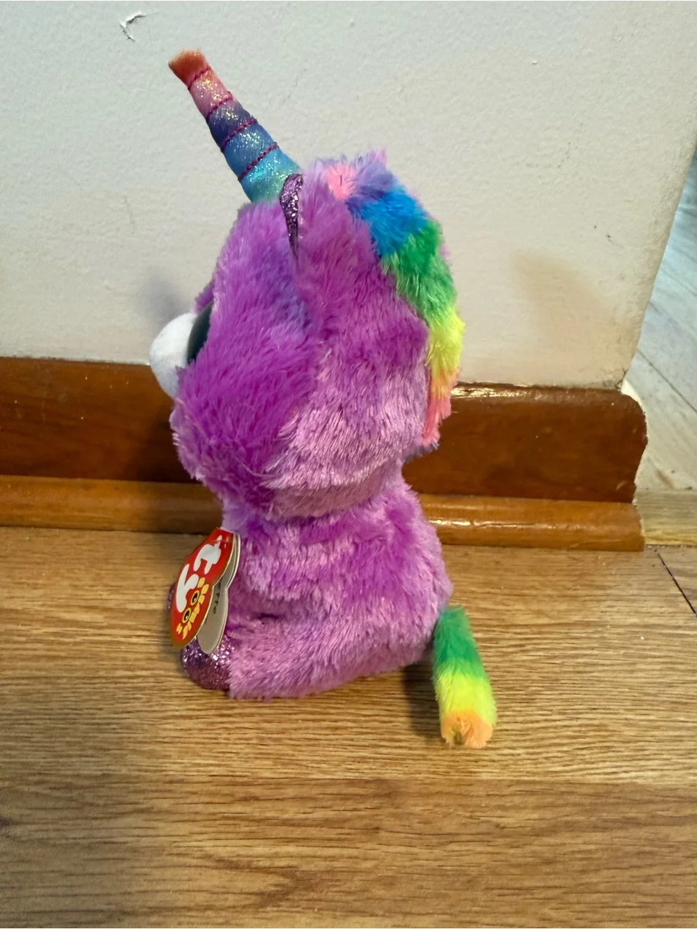 TY Silk Beanie Boos Plush ROSETTE Purple Unicorn 6